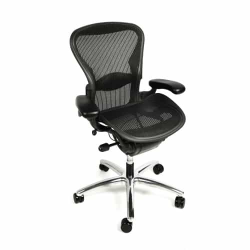 Herman Miller Aeron Chair Fully Adjustable with Polished Aluminum Base (Refurbished) | Beverly Hills Chairs