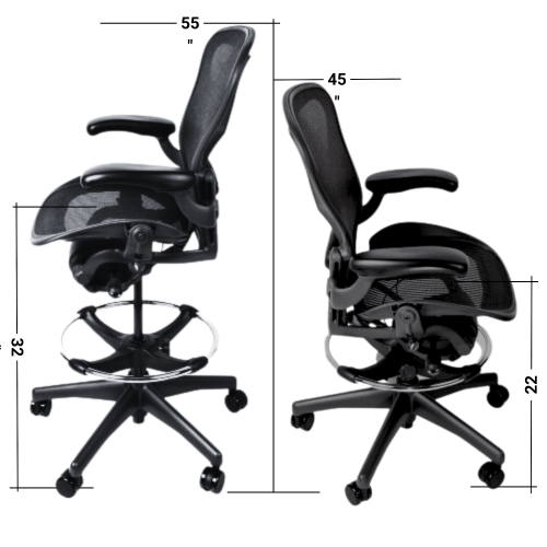 Aeron Fully Adjustable Work Stool by Herman Miller - Madison Seating